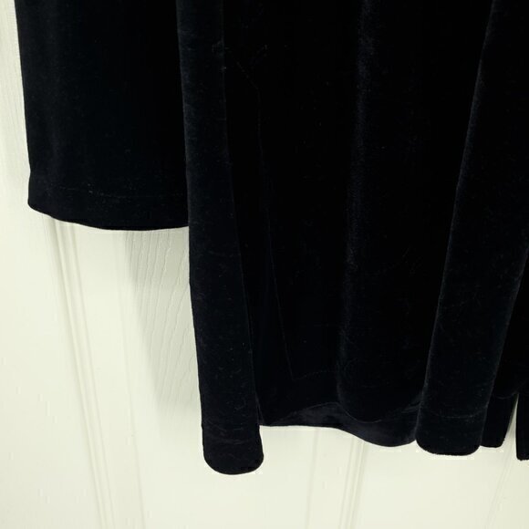 VTG 90s Harve Benard Button Front Velvet Tunic/Mini Dress L Black - Picture 13 of 16
